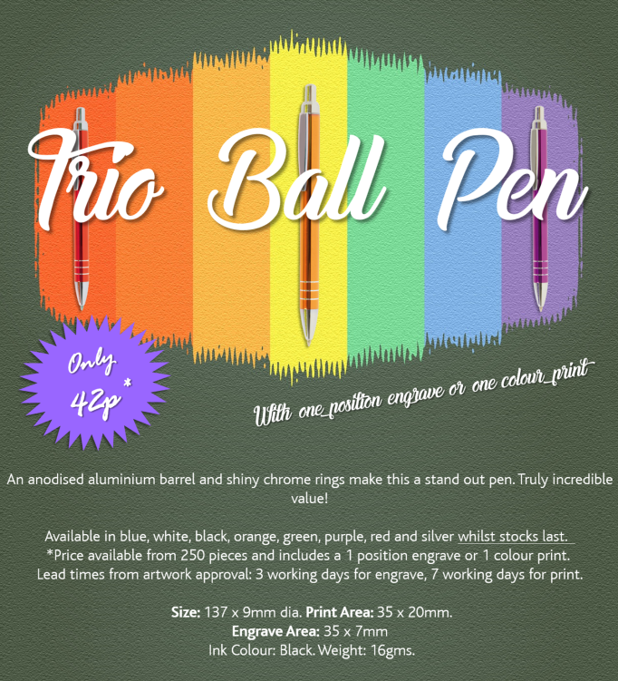 Trio Ball Pen Offer and Info
